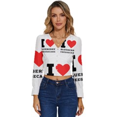 I Love Blueberry Cheesecake  Long Sleeve V-neck Top by ilovewhateva