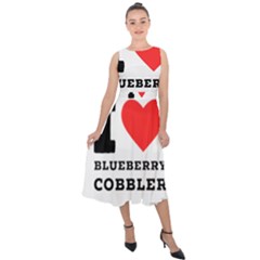 I Love Blueberry Cobbler Midi Tie-back Chiffon Dress by ilovewhateva