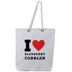 I Love Blueberry Cobbler Full Print Rope Handle Tote (large) by ilovewhateva