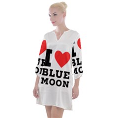 I Love Blue Moon Open Neck Shift Dress by ilovewhateva