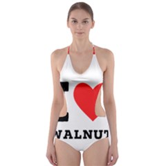 I Love Walnut Cut-out One Piece Swimsuit by ilovewhateva