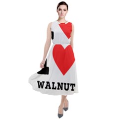 I love walnut Round Neck Boho Dress
