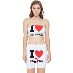 I Love Toffee Stretch Shorts And Tube Top Set by ilovewhateva