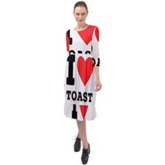 I Love Toast Ruffle End Midi Chiffon Dress by ilovewhateva