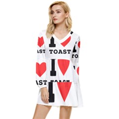 I Love Toast Tiered Long Sleeve Mini Dress by ilovewhateva