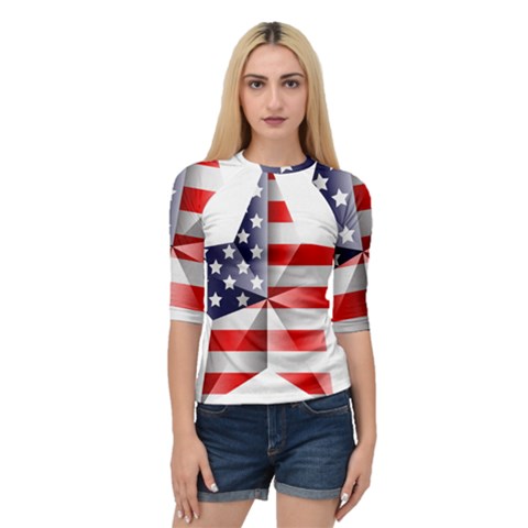 United States Of America Flag Of The United States Independence Day Quarter Sleeve Raglan Tee by danenraven