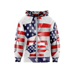 United States Of America Flag Of The United States Independence Day Kids  Zipper Hoodie by danenraven