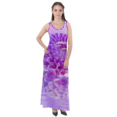 Dahlia Blossom Bloom Dahlias Fall Sleeveless Velour Maxi Dress by danenraven