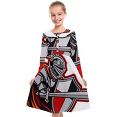 Knight Shield Sword Shield Fictional Character Kids  Midi Sailor Dress