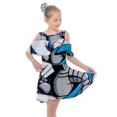 Sword Knight Fictional Character Legionary Warrior Kids  Shoulder Cutout Chiffon Dress by danenraven