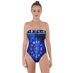 Astrology Horoscopes Constellation Tie Back One Piece Swimsuit by danenraven