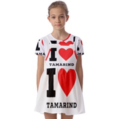 I Love Tamarind Kids  Short Sleeve Pinafore Style Dress