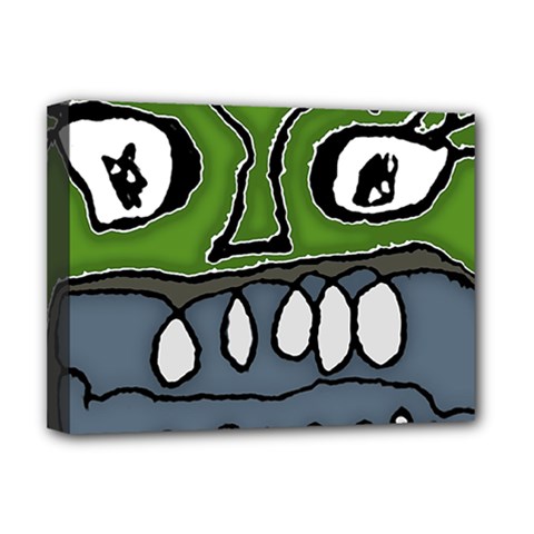 Extreme Closeup Angry Monster Vampire Deluxe Canvas 16  X 12  (stretched)  by dflcprintsclothing