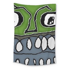 Extreme Closeup Angry Monster Vampire Large Tapestry by dflcprintsclothing