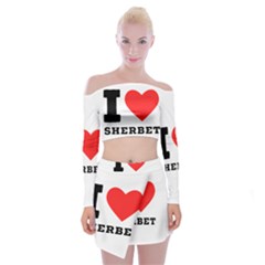 I Love Sherbet Off Shoulder Top With Mini Skirt Set by ilovewhateva