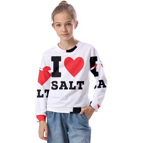 I Love Salt Kids  Long Sleeve Tee With Frill  by ilovewhateva