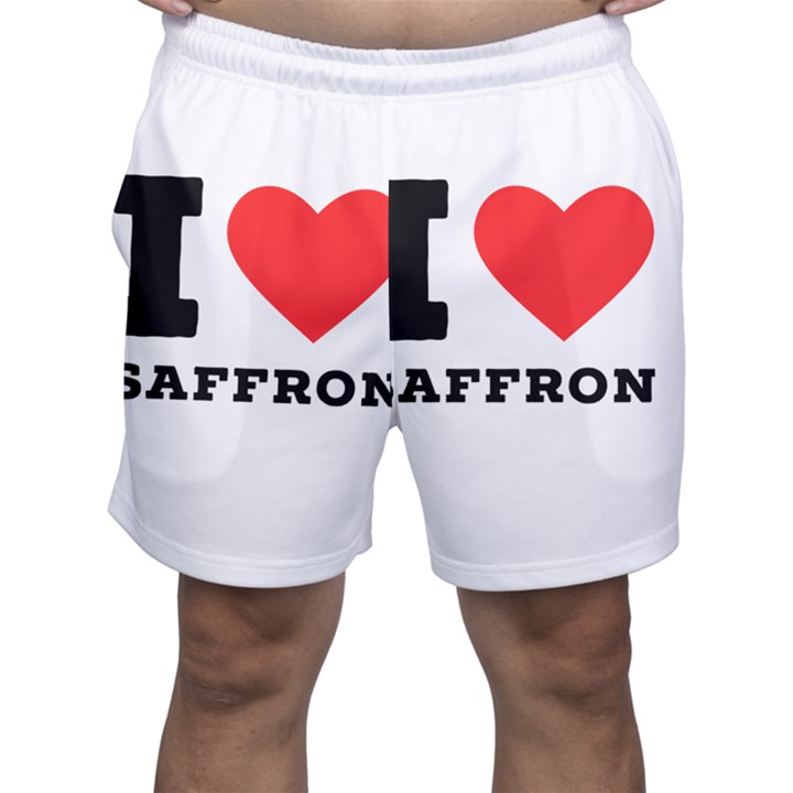 I love saffron Men s Shorts