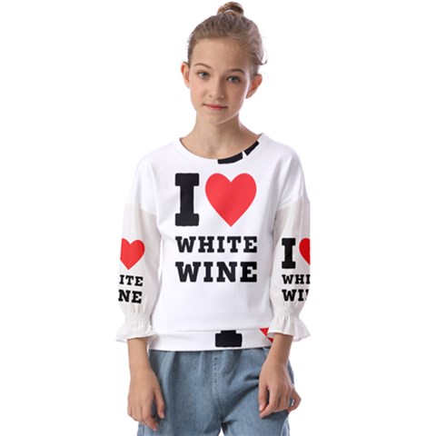 I Love White Wine Kids  Cuff Sleeve Top by ilovewhateva