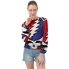 Grateful Dead Banded Bottom Chiffon Top by Mog4mog4