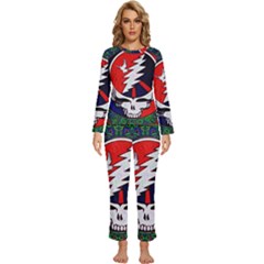 Grateful Dead Pattern Womens  Long Sleeve Lightweight Pajamas Set by Mog4mog4