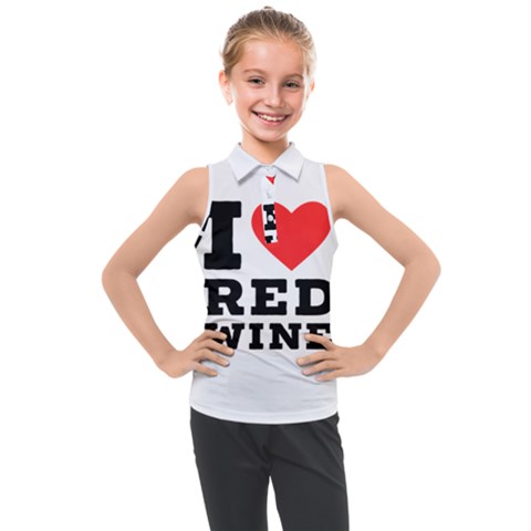 I Love Red Wine Kids  Sleeveless Polo Tee by ilovewhateva