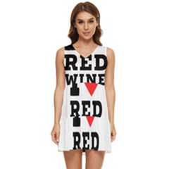 I Love Red Wine Tiered Sleeveless Mini Dress by ilovewhateva