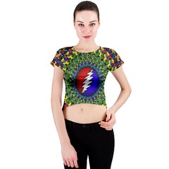 Grateful Dead Crew Neck Crop Top by Mog4mog4