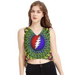 Grateful Dead V-Neck Cropped Tank Top