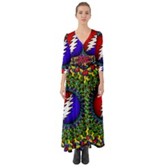 Grateful Dead Button Up Boho Maxi Dress