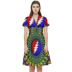 Grateful Dead Short Sleeve Waist Detail Dress