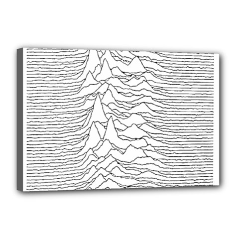 Joy Division Unknown Pleasures Post Punk Canvas 18  X 12  (stretched) by Mog4mog4