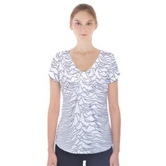 Joy Division Unknown Pleasures Post Punk Short Sleeve Front Detail Top by Mog4mog4