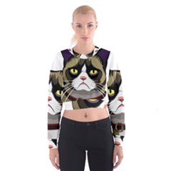 Grumpy Cat Cropped Sweatshirt by Mog4mog4