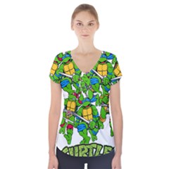 Teenage Mutant Ninja Turtles Short Sleeve Front Detail Top by Mog4mog4