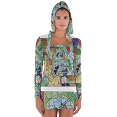 Beauty Stained Glass Long Sleeve Hooded T-shirt by Mog4mog4
