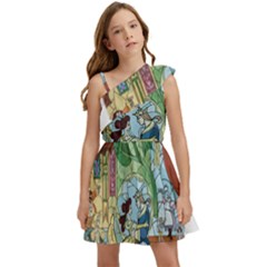 Beauty Stained Glass Kids  One Shoulder Party Dress by Mog4mog4