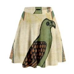 Egyptian Paper Papyrus Bird High Waist Skirt by Mog4mog4