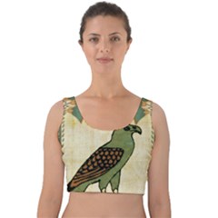 Egyptian Paper Papyrus Bird Velvet Crop Top