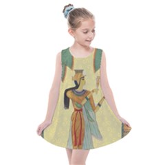 Egyptian Design Man Artifact Royal Kids  Summer Dress by Mog4mog4