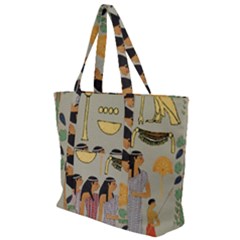 Egyptian Paper Women Child Owl Zip Up Canvas Bag