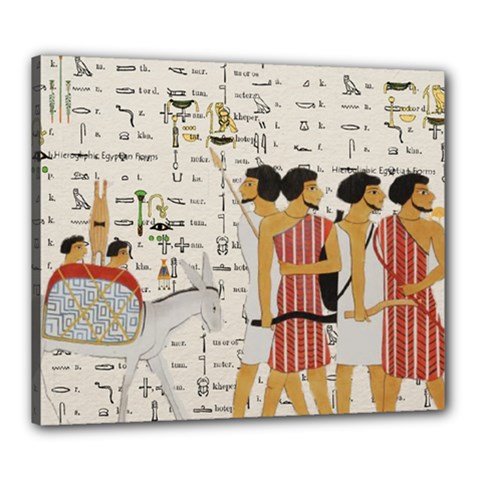 Egyptian Design Men Worker Slaves Canvas 24  X 20  (stretched) by Mog4mog4