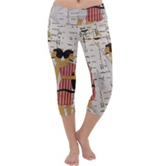 Egyptian Design Men Worker Slaves Capri Yoga Leggings