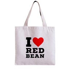 I Love Red Bean Zipper Grocery Tote Bag by ilovewhateva