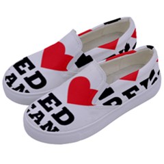 I Love Red Bean Kids  Canvas Slip Ons by ilovewhateva