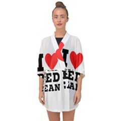 I Love Red Bean Half Sleeve Chiffon Kimono by ilovewhateva