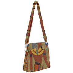 Egyptian Tutunkhamun Pharaoh Design Zipper Messenger Bag by Mog4mog4