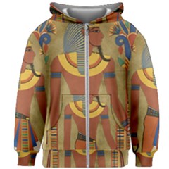 Egyptian Tutunkhamun Pharaoh Design Kids  Zipper Hoodie Without Drawstring by Mog4mog4