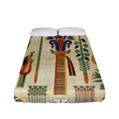 Egyptian Paper Papyrus Hieroglyphs Fitted Sheet (full/ Double Size) by Mog4mog4