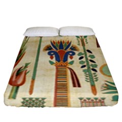 Egyptian Paper Papyrus Hieroglyphs Fitted Sheet (king Size) by Mog4mog4