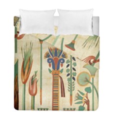 Egyptian Paper Papyrus Hieroglyphs Duvet Cover Double Side (full/ Double Size) by Mog4mog4